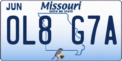 MO license plate OL8G7A
