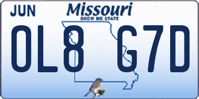 MO license plate OL8G7D