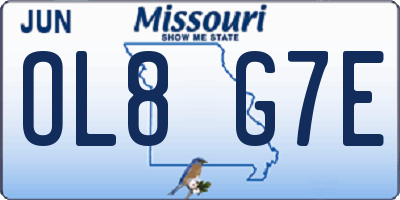 MO license plate OL8G7E