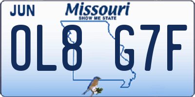 MO license plate OL8G7F