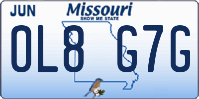 MO license plate OL8G7G