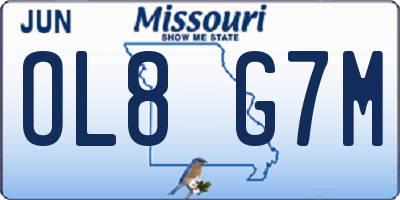 MO license plate OL8G7M