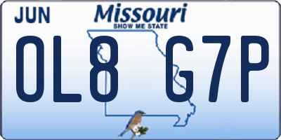 MO license plate OL8G7P