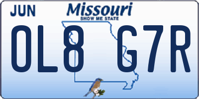 MO license plate OL8G7R