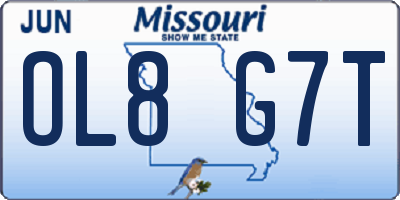 MO license plate OL8G7T