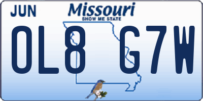 MO license plate OL8G7W