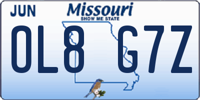 MO license plate OL8G7Z