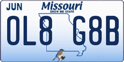 MO license plate OL8G8B