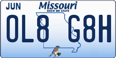 MO license plate OL8G8H