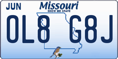 MO license plate OL8G8J