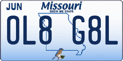 MO license plate OL8G8L