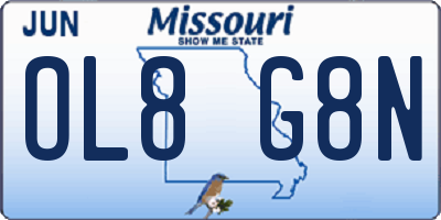 MO license plate OL8G8N