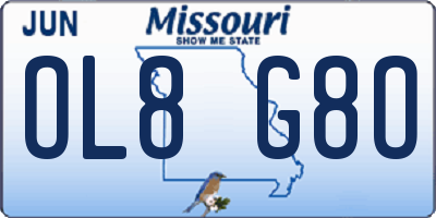 MO license plate OL8G8O