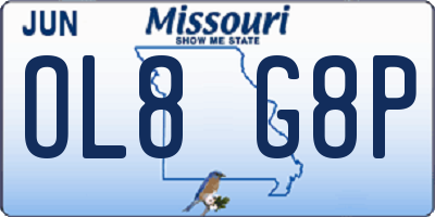 MO license plate OL8G8P