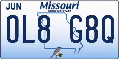 MO license plate OL8G8Q