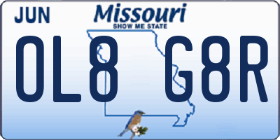 MO license plate OL8G8R