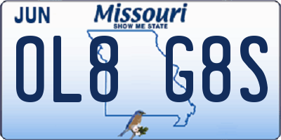 MO license plate OL8G8S