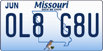 MO license plate OL8G8U