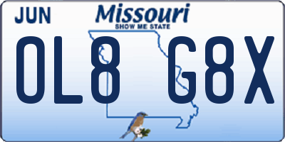 MO license plate OL8G8X