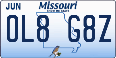 MO license plate OL8G8Z