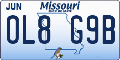 MO license plate OL8G9B