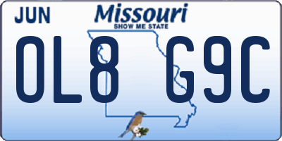 MO license plate OL8G9C