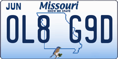MO license plate OL8G9D