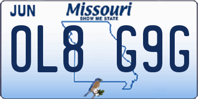 MO license plate OL8G9G