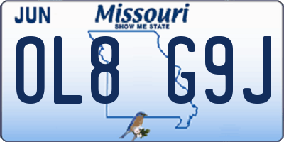 MO license plate OL8G9J