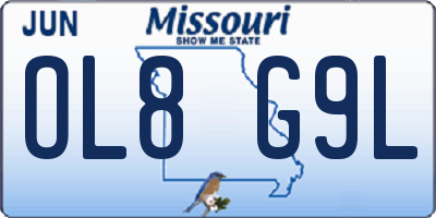 MO license plate OL8G9L