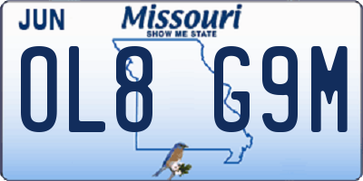 MO license plate OL8G9M