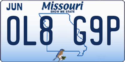 MO license plate OL8G9P