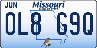 MO license plate OL8G9Q