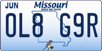 MO license plate OL8G9R