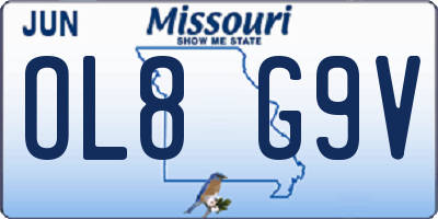 MO license plate OL8G9V