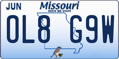 MO license plate OL8G9W