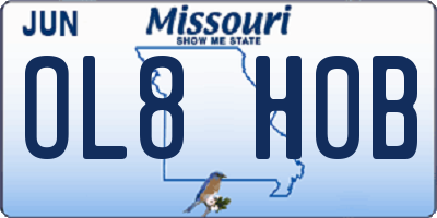 MO license plate OL8H0B