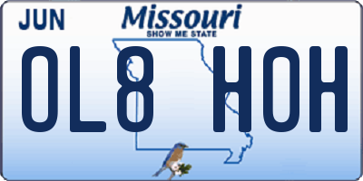 MO license plate OL8H0H