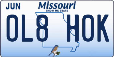 MO license plate OL8H0K