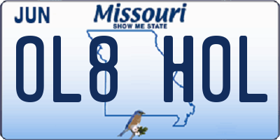 MO license plate OL8H0L