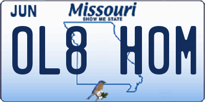 MO license plate OL8H0M