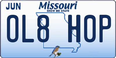 MO license plate OL8H0P