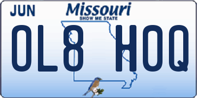 MO license plate OL8H0Q