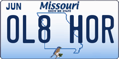 MO license plate OL8H0R