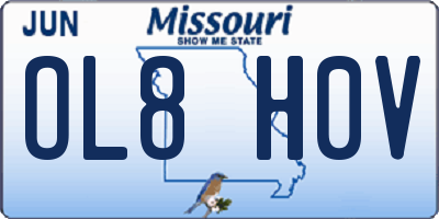 MO license plate OL8H0V