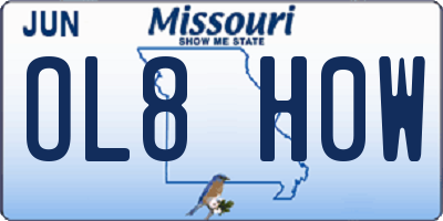 MO license plate OL8H0W