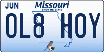 MO license plate OL8H0Y