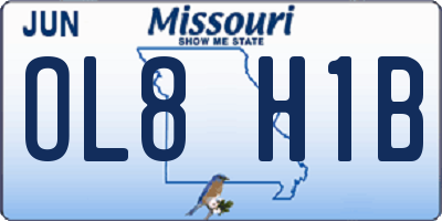 MO license plate OL8H1B