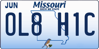MO license plate OL8H1C