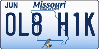 MO license plate OL8H1K